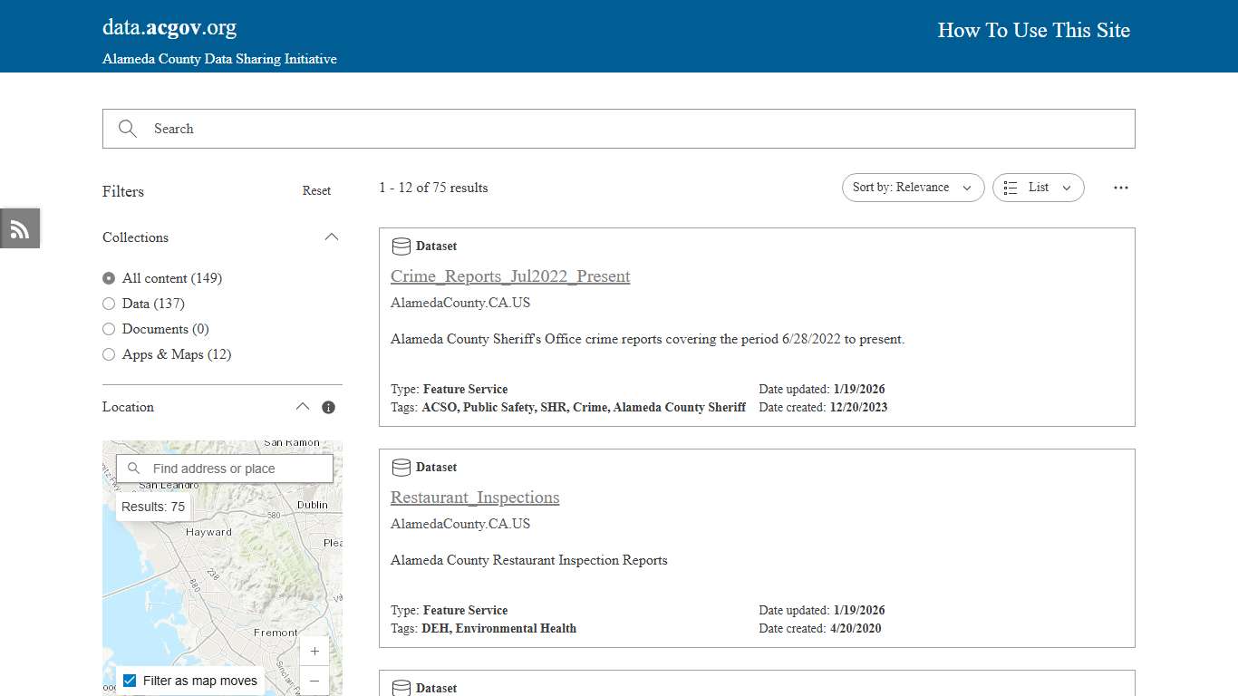 Alameda County Open Data Hub